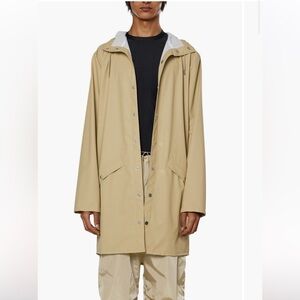 NWT Rains Waterproof Longline Jacket in sand - L